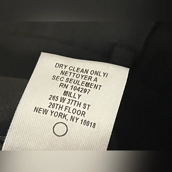 Milly Wide Leg Black Dress Pants 4 Made in USA Italian Fabric Career 30" Inseam - Picture 10 of 15